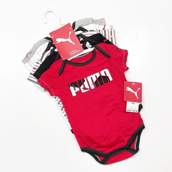NEW Puma baby boys 5 pack bodysuits - Picture 1 of 5